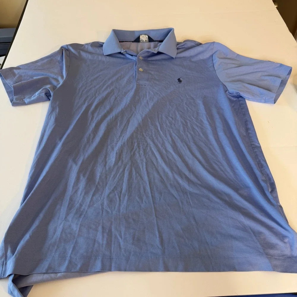 Polo Golf Ralph Lauren Performance Shirt Mens XL Light Blue Pima Cotton Stretch